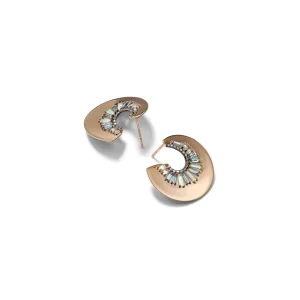 Aperture Bypass Hoops - Blue Peruvian Opal & Aquamarine