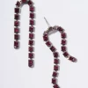 Arc Earrings - Rhodolite