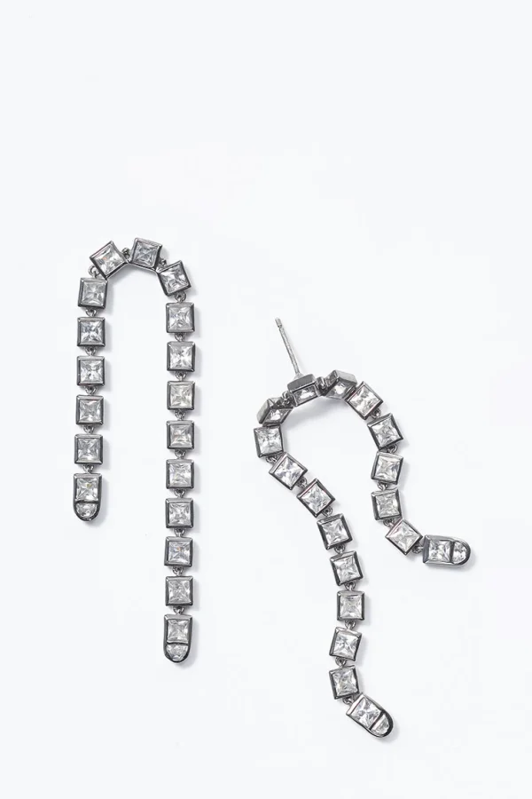 Arc Earrings - White Zircon