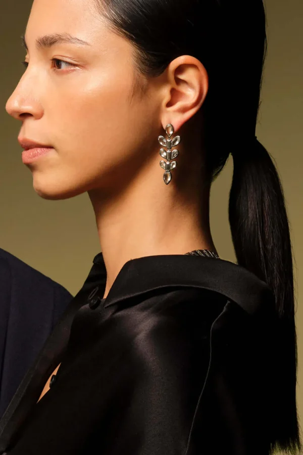 Arrow Earrings - Pyrite & Green Amethyst
