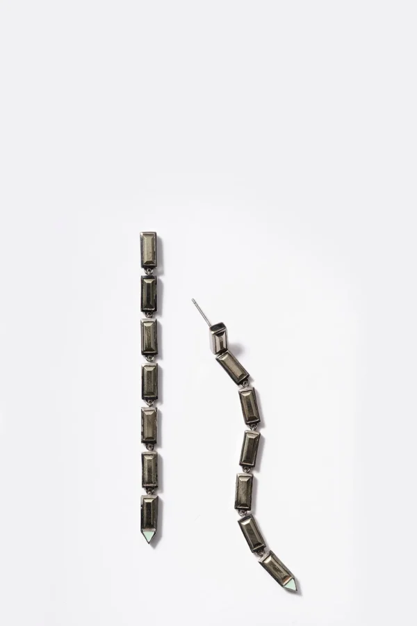 Baguette Stiletto Earrings - Pyrite