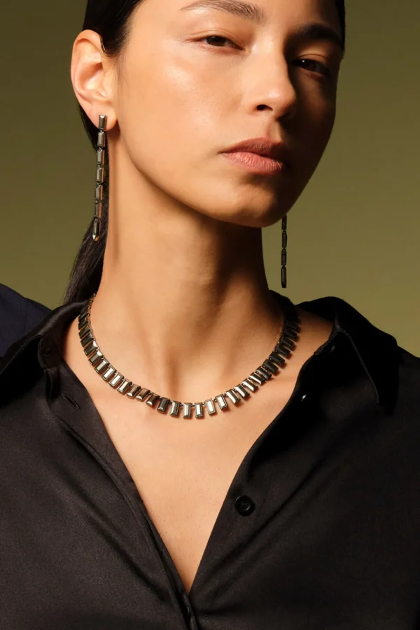 Baguette Stiletto Earrings - Pyrite