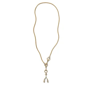 Baton & Snake Chain Necklace
