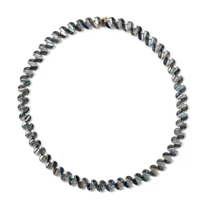 Braided Collar Riviere Necklace - Sapphire and Aquamarine