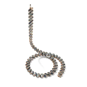 Braided Collar Riviere Necklace - Sapphire and Aquamarine