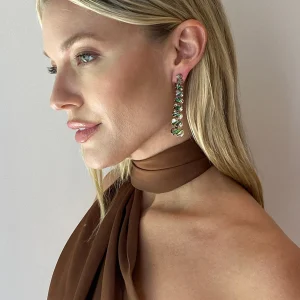 Braided Drop Earrings - Bi-Color Tourmaline and Chrome Tourmaline