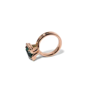 Buttress Emerald Cut Solitaire Ring - Blue Tourmaline
