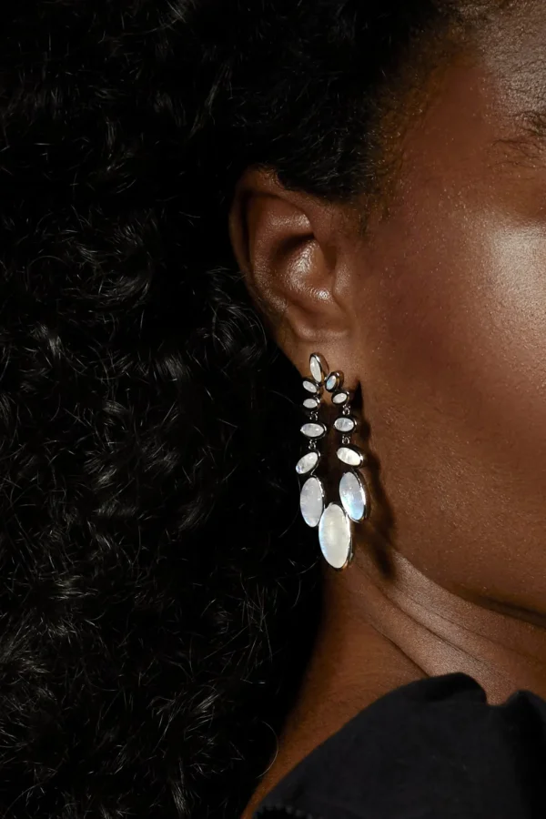 Cascade Earrings - Rainbow Moonstone
