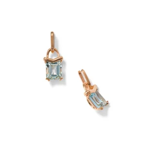 Chevron Drop Earrings - Aquamarine