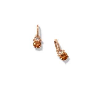 Chevron Hobo Earrings - Orange Zircon