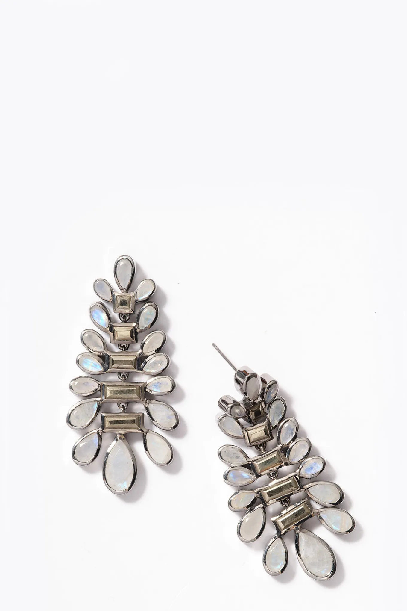 conifer_earrings__pyrite__0-1.webp Conifer Earrings - Pyrite & Rainbow Moonstone