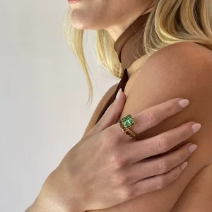Crown & Head Ring - Green Tourmaline