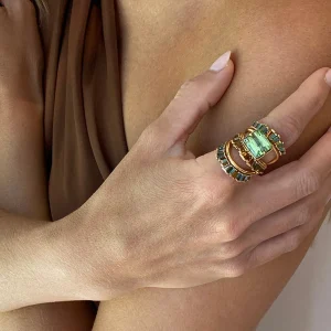 Crown & Head Ring - Green Tourmaline