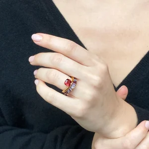 Crown & Head Ring - Red Spinel