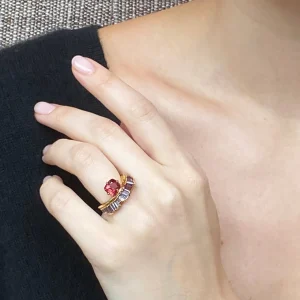 Crown & Head Ring - Red Spinel