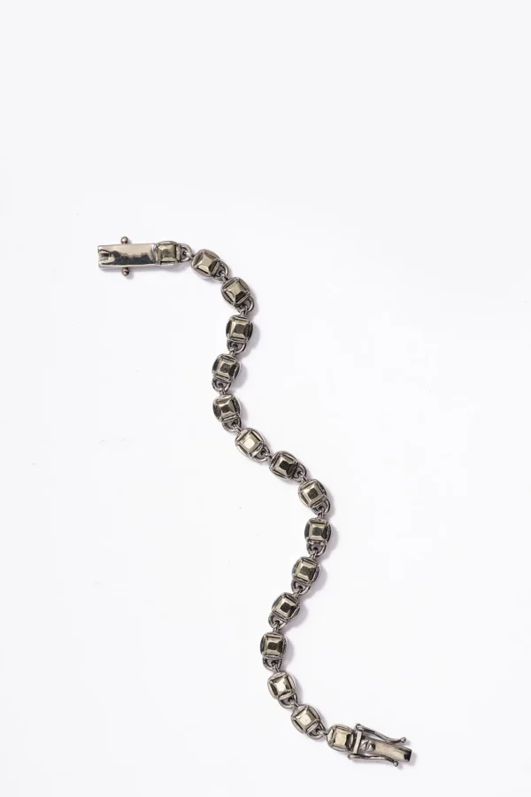 3D Tile Chain Bracelet - Pyrite