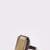 Deco Lacquer Solitaire Ring - Rutilated Quartz
