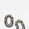 Double Loop Earrings - Black Spinel & Ethiopian Opal