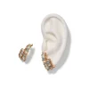 Double Ruched Ear Cuffs - Blue Peruvian Opal & Aquamarine