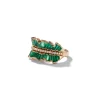 Double Ruched Ribbon Ring - Emerald