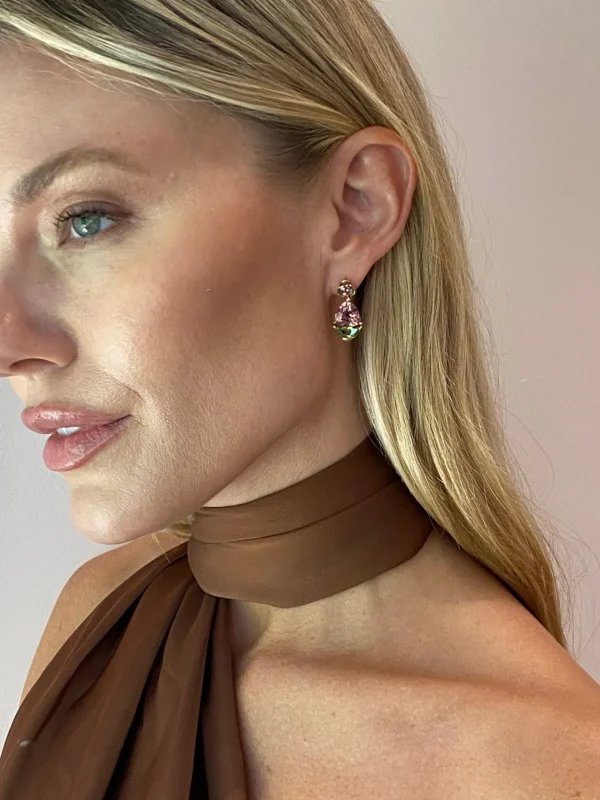 Dutch Girl Earrings - Rose Zircon