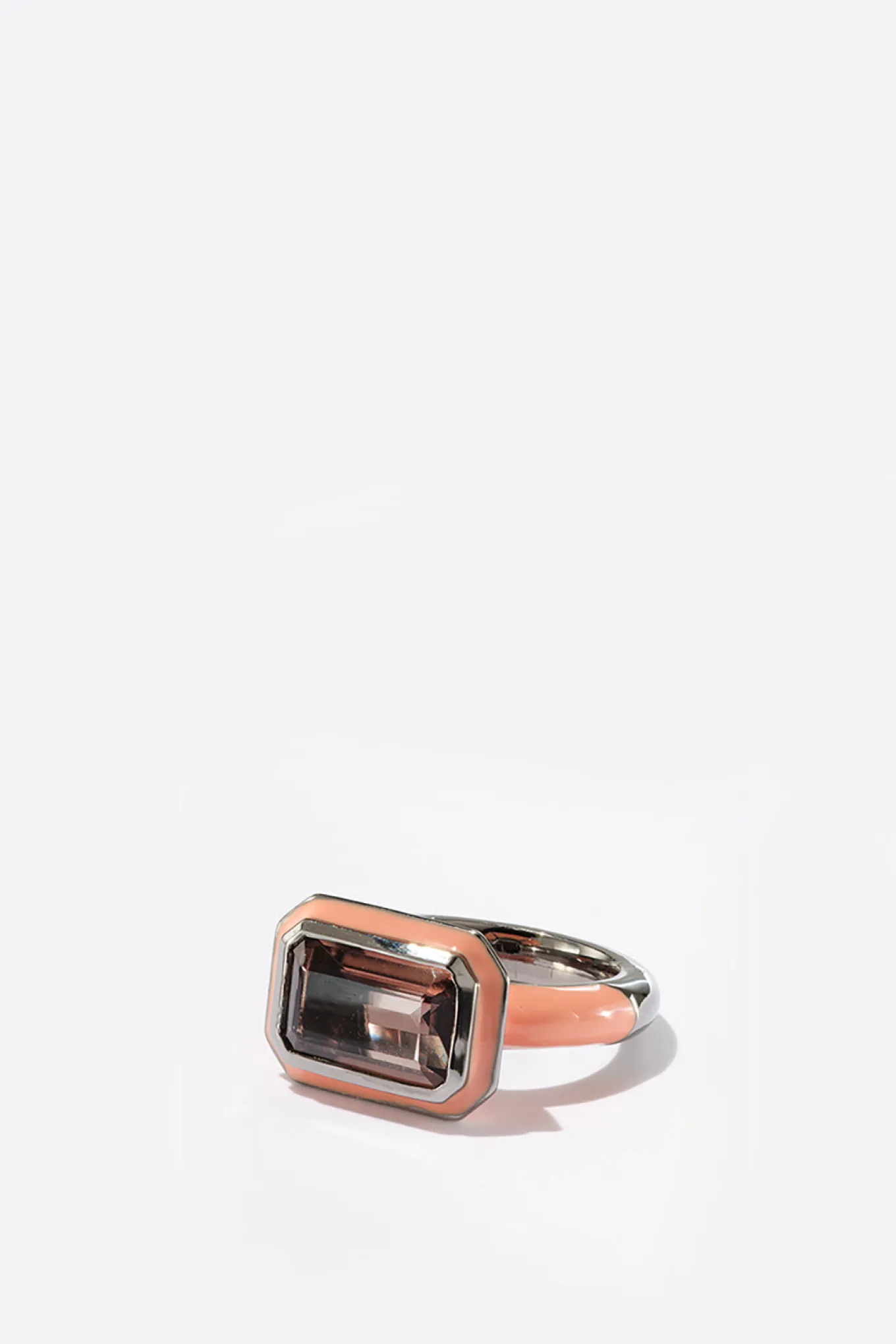 eastwest_deco_lacquer_sol_0.webp East-West Deco Lacquer Solitaire Ring - Smokey Quartz