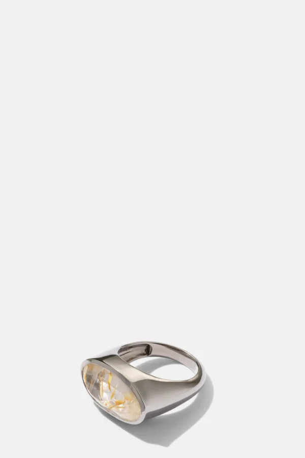 Elliptic Ring - Rutilated Quartz