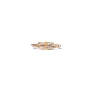 Forçat Small Trapezoid Link Ring - Diamond