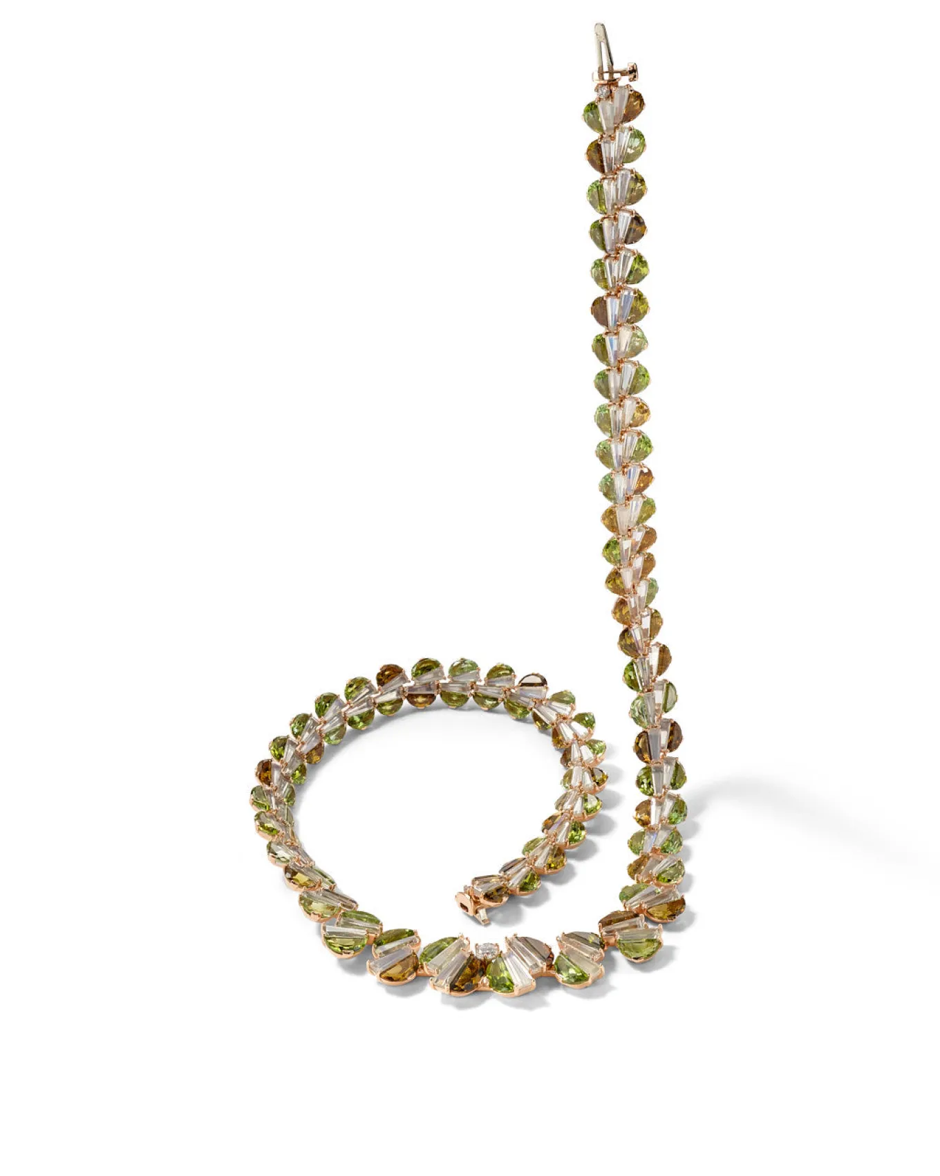 graduated_woven_riviere_n_3.webp Graduated Woven Riviere Necklace - Green Tourmaline