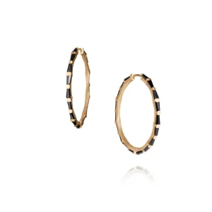 Hilvanado Stitch Round Hoop - Black Spinel
