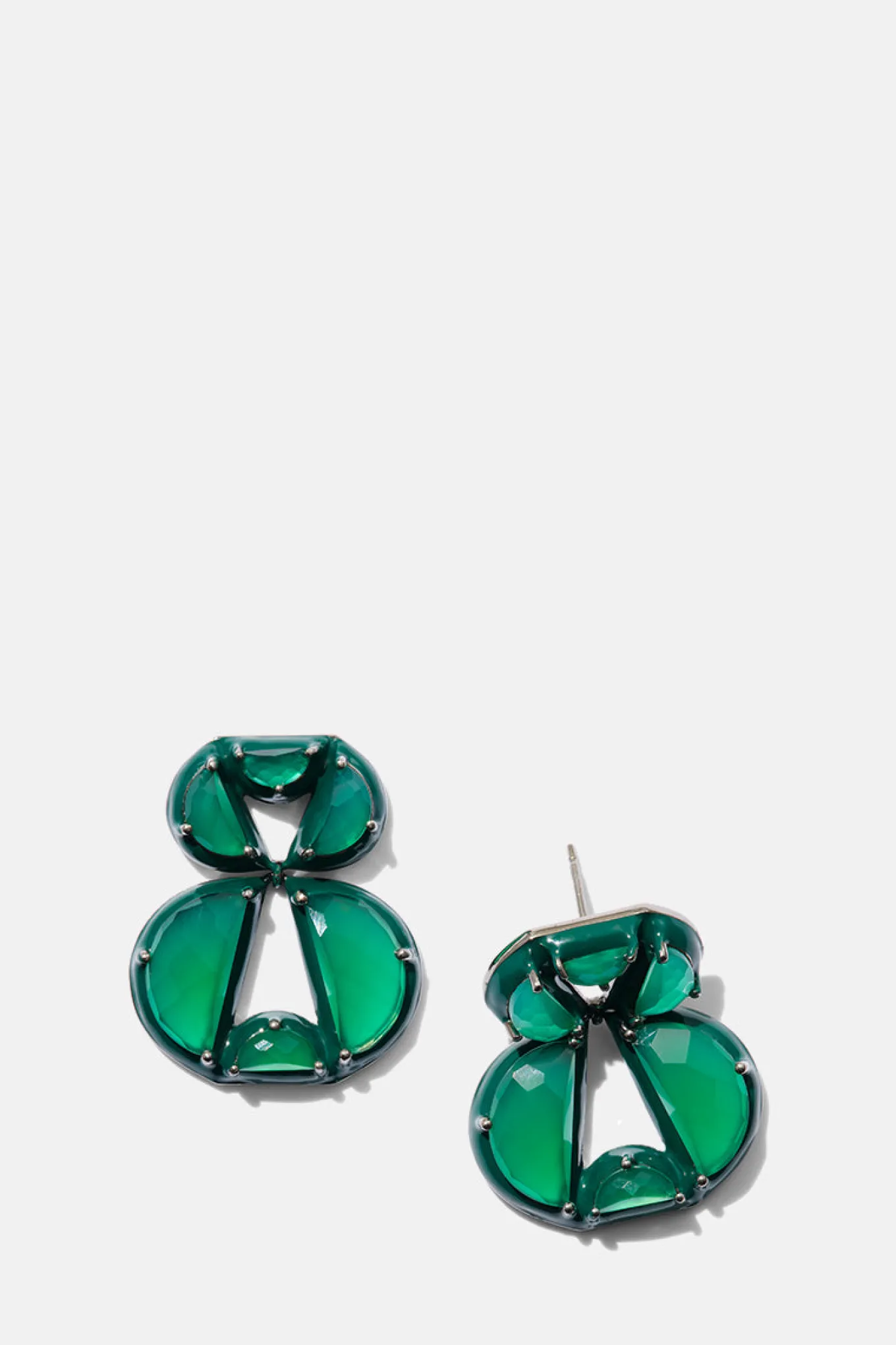 infinity_emerald_enameled_0.webp Infinity Emerald Enameled Earrings - Green Onyx