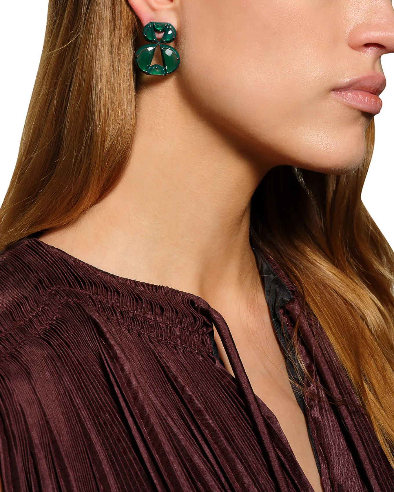 infinity_emerald_enameled_2.webp Infinity Emerald Enameled Earrings - Green Onyx