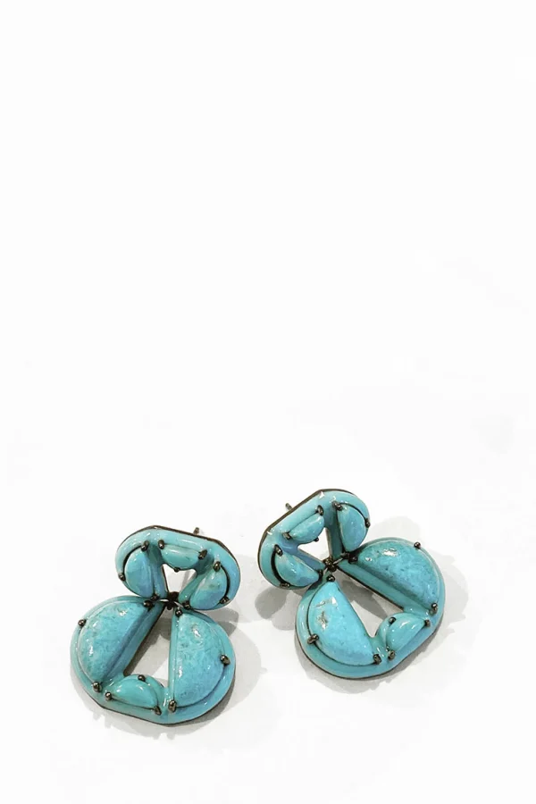 Infinity Turquoise Enameled Earrings - Turquoise