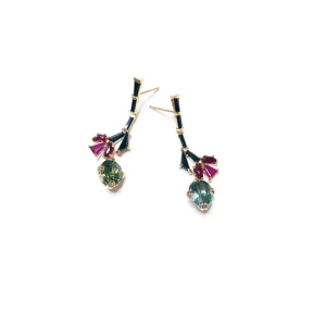 Kyoto Earrings - Green Tourmaline