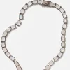 Large Deco-Tile Rivière Necklace - Rainbow Moonstone