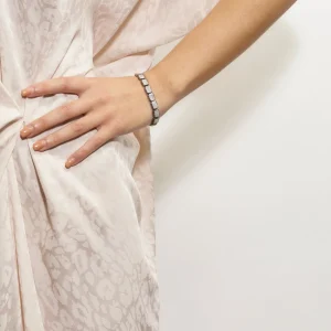 Large Deco-Tile Tennis Bracelet - Rainbow Moonstone