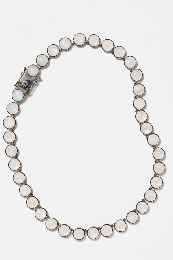 Large Dot Rivière Necklace - Rainbow Moonstone