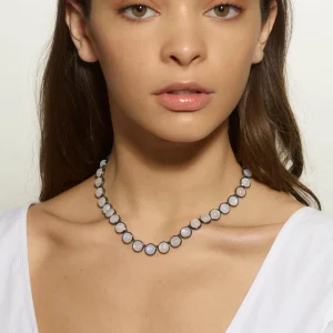 Large Dot Rivière Necklace - Rainbow Moonstone