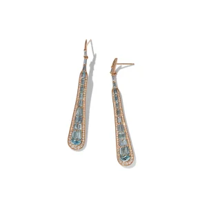 Large Oar Earrings - Aquamarine