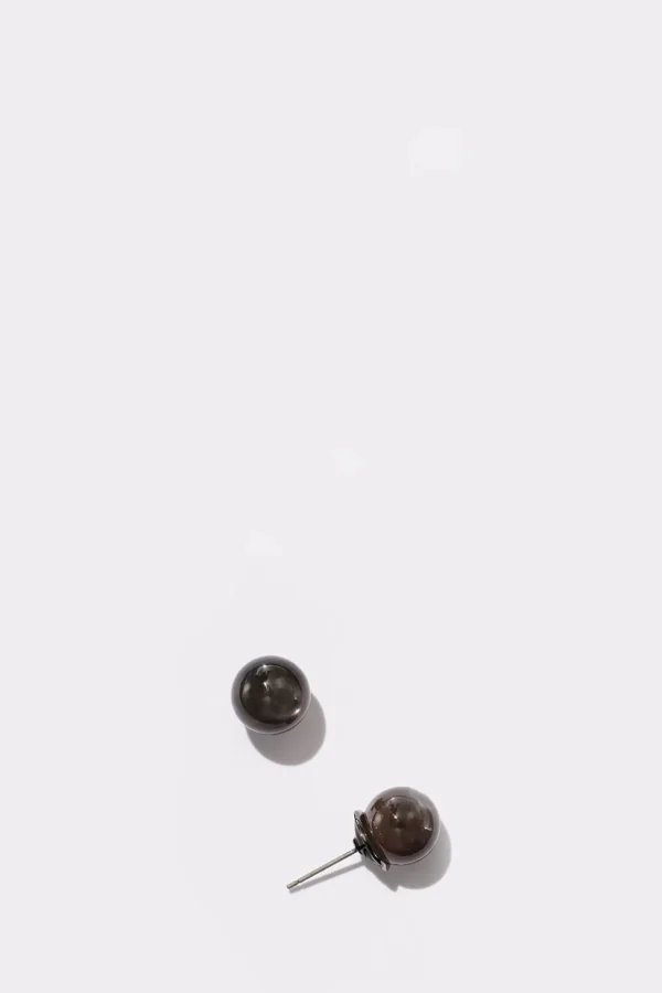 Large Push Pin Studs - 11 MM Black Sheen Moonstones
