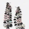 Large Reptile Girandole Earrings - Black Spinel, Pink Opal & Ethiopian Opal