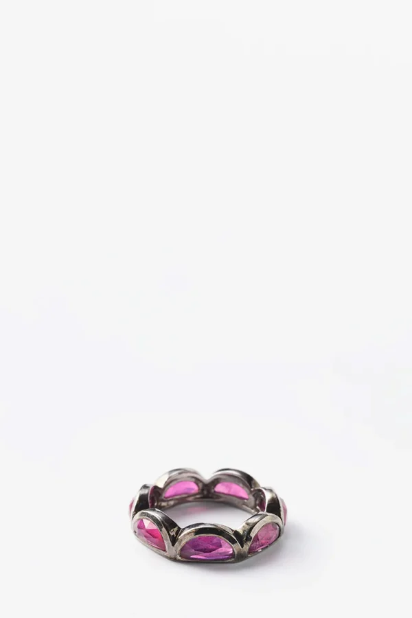 Large Scallop Band Ring - Ruby