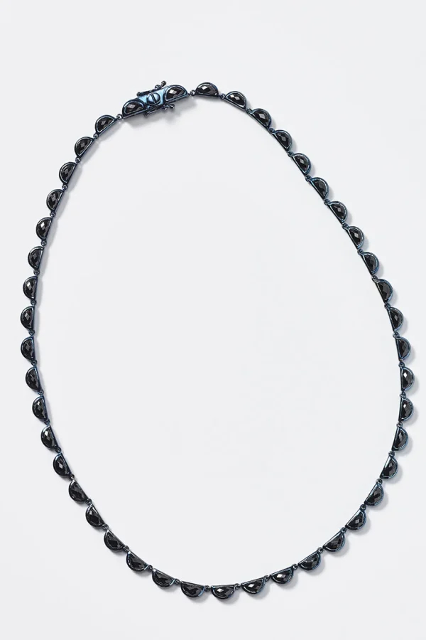 Large Scallop Rivière Necklace - Black Spinel