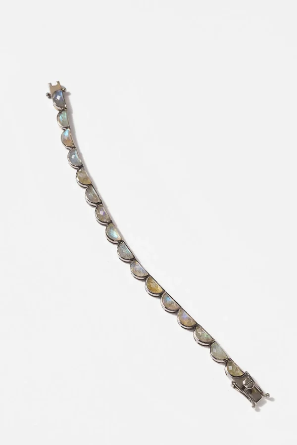 Large Scallop Tennis Bracelet - Labradorite