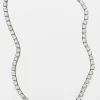 Large Tile Opera Necklace - Rainbow Moonstone