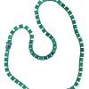 Large Tile Opera Necklace - Green Onyx