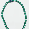 Large Tile Rivière Necklace - Green Onyx