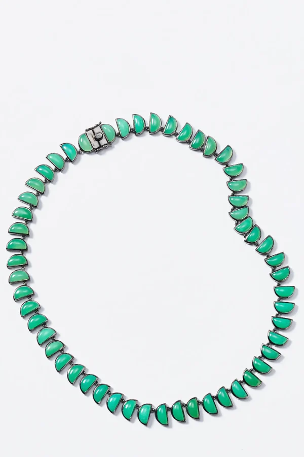 Large Worm Riviere Necklace - Chrysoprase
