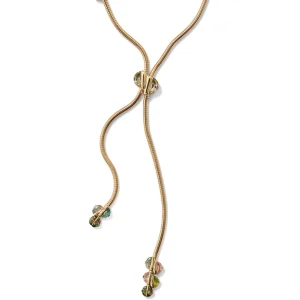Lily Pad Bolo Necklace - Bi-Color Tourmaline
