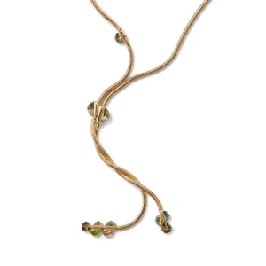Lily Pad Bolo Necklace - Bi-Color Tourmaline